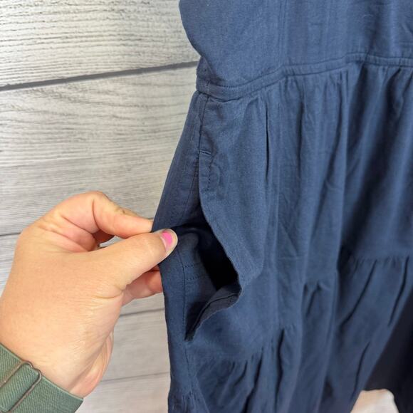 Free Assembly Plus Size Blue Short Sleeve Tiered Midi Dress Size XXXL - Picture 3 of 8